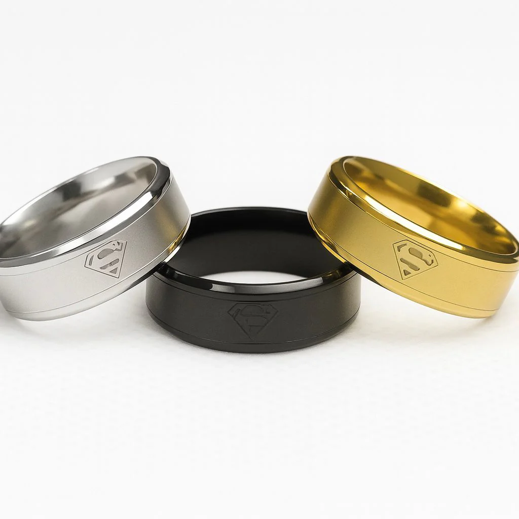 Minimalist Superman Band Ring (silver) - Image 3