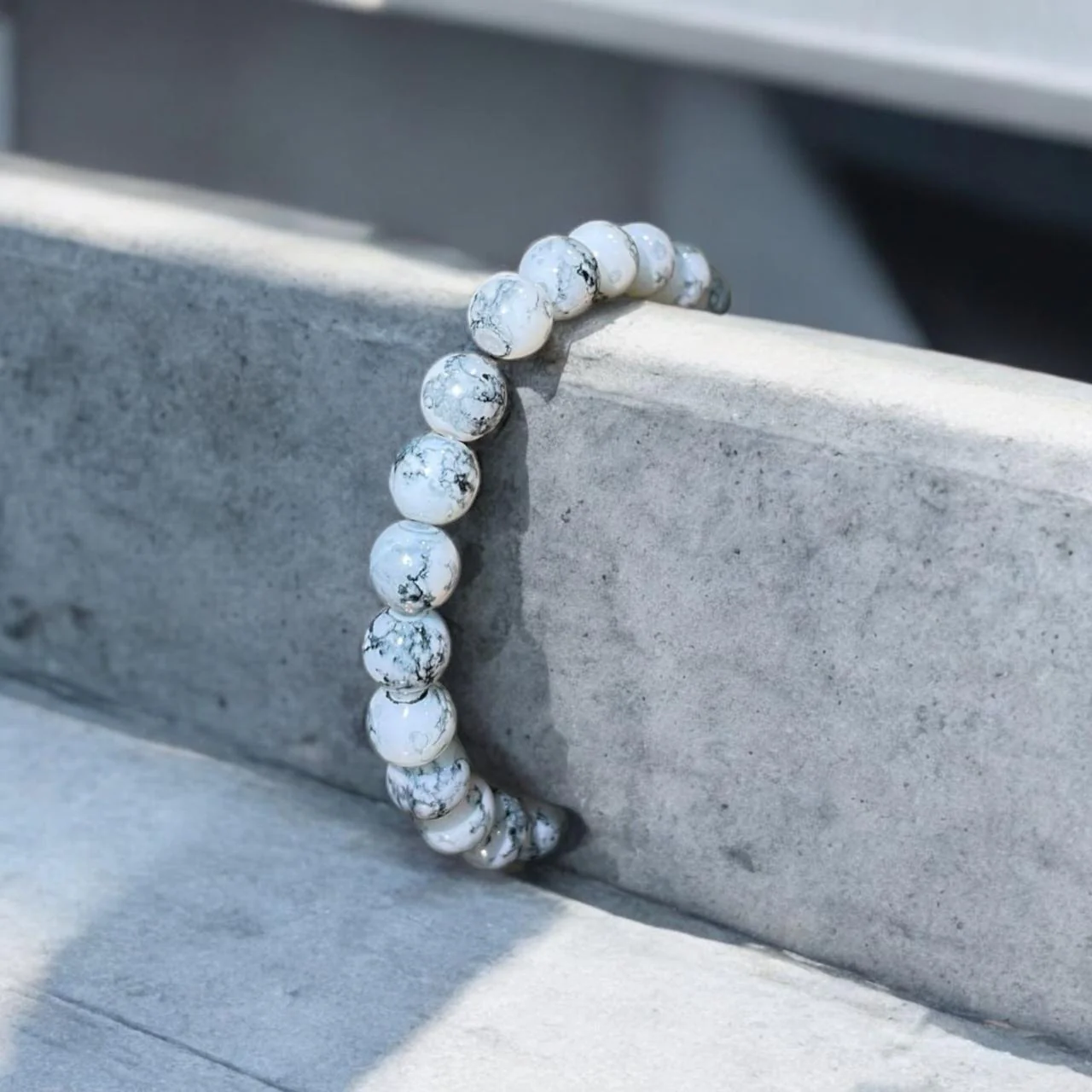 Marbled Onyx Beads Bracelet 2 - Image 3