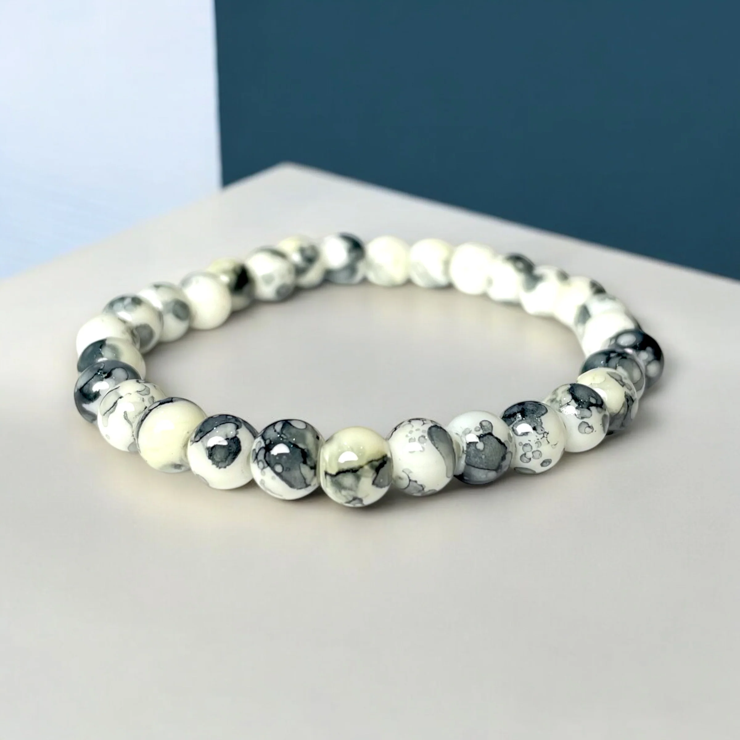 Marbled Onyx Beads Bracelet 2 - Image 5