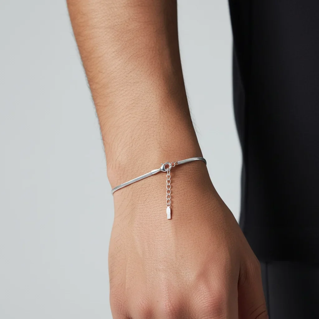 minimal snake chain bracelet - Image 2