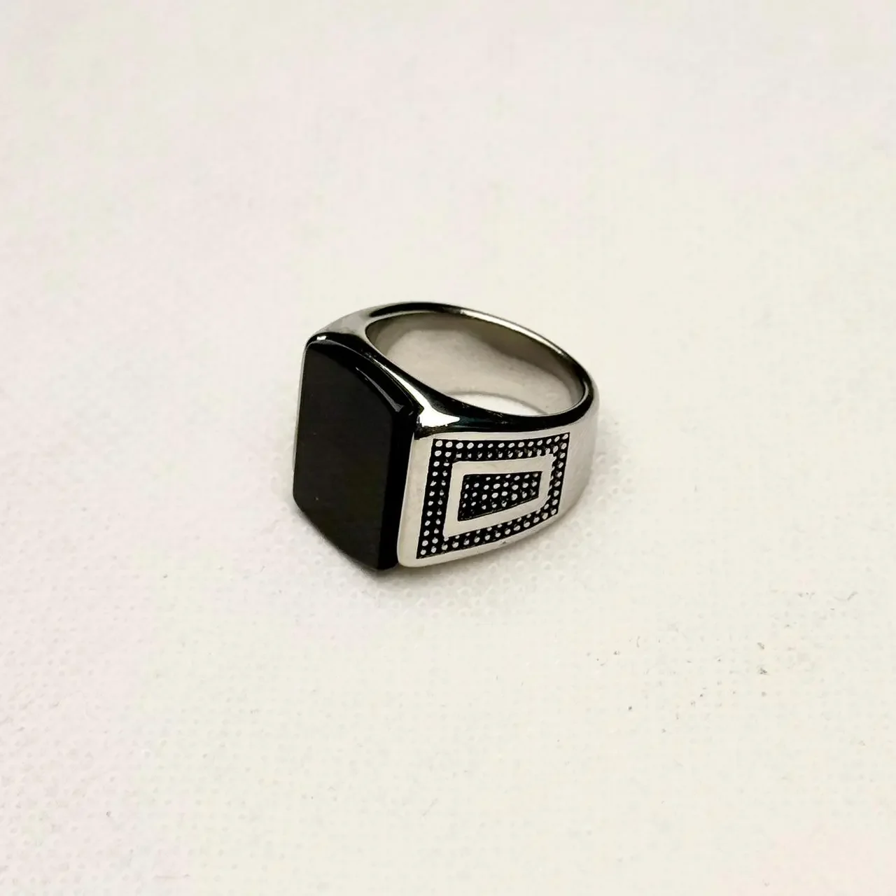 Onyx Square Sterling Ring - Image 3