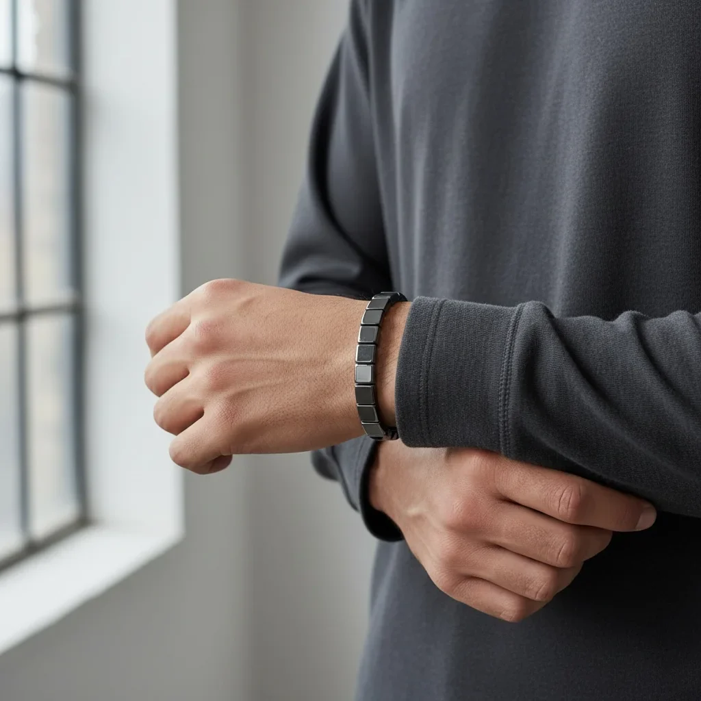 Slate Block Hematite Bracelet - Image 4