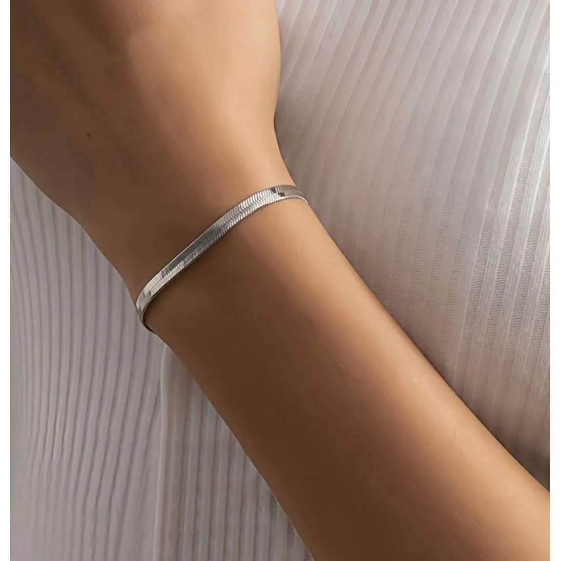 Silver Serpent Snake Chain Bracelet - Image 3